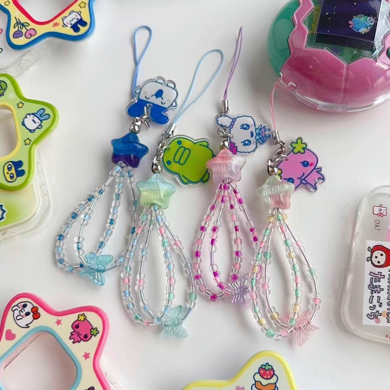 Model Kit Mobil - Cartoon Tamagotchi Keychain Mobile Phone Strap