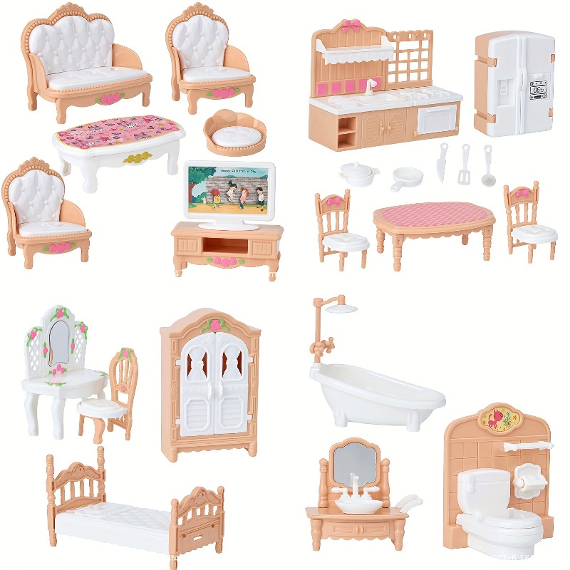 Model Kitchen Set - 1:12 Miniature Furniture Set Living Room