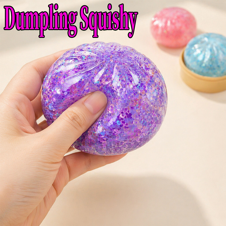 Model Kitchen Set - Glitter Dumpling Squishy Bead Filled Sensory