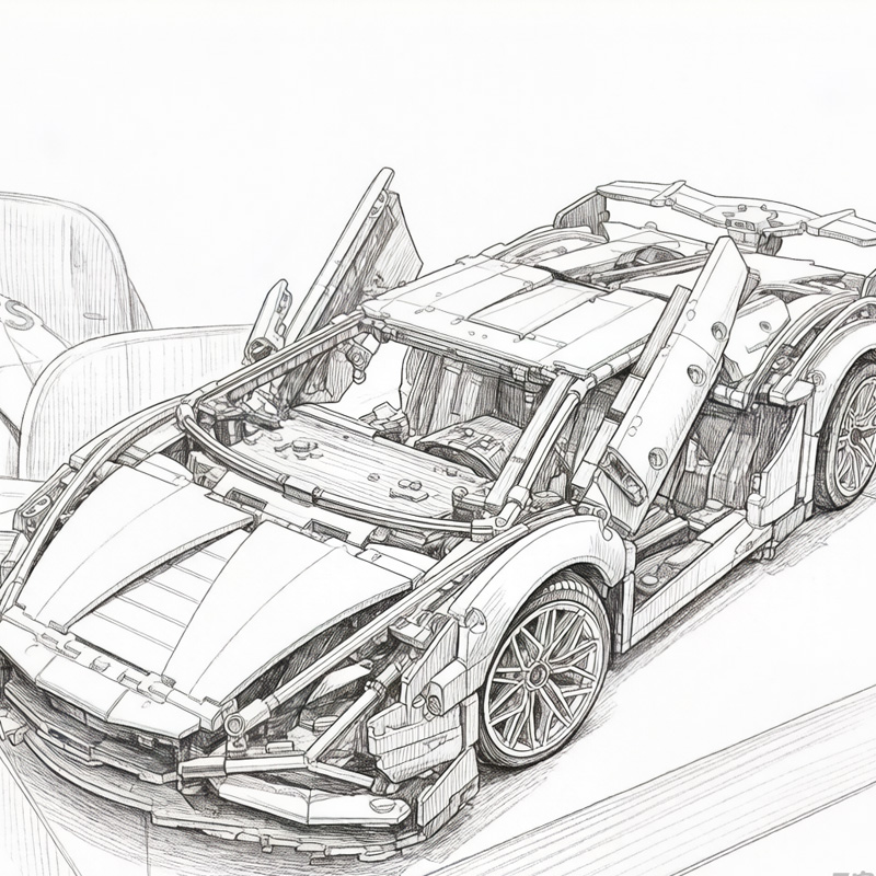 3696 PCS Lamborghini Building  – обзор и цена Model Kit Lamborghini